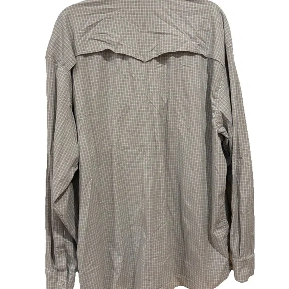 Poncho Mens XXL Regular Fit plaid Western Pearl Snap Shirt Up Long Sleeve - Picture 3 of 7